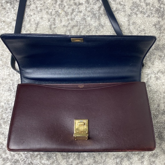 Celine Bicolor Calfskin Leather Medium Case Bag - Picture 12 of 15